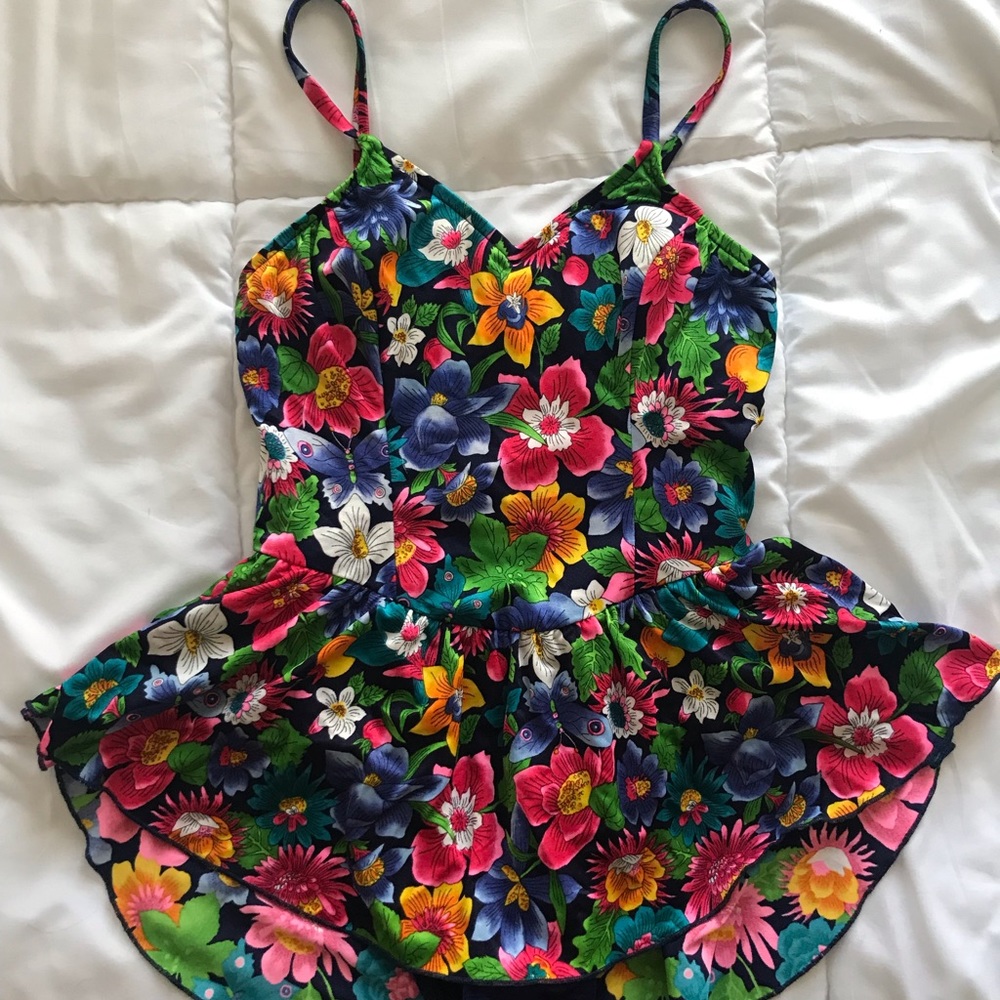Brand: Jantzen | 90s Floral Accent Vintage One Piece Swimsuit | Size 8 Women